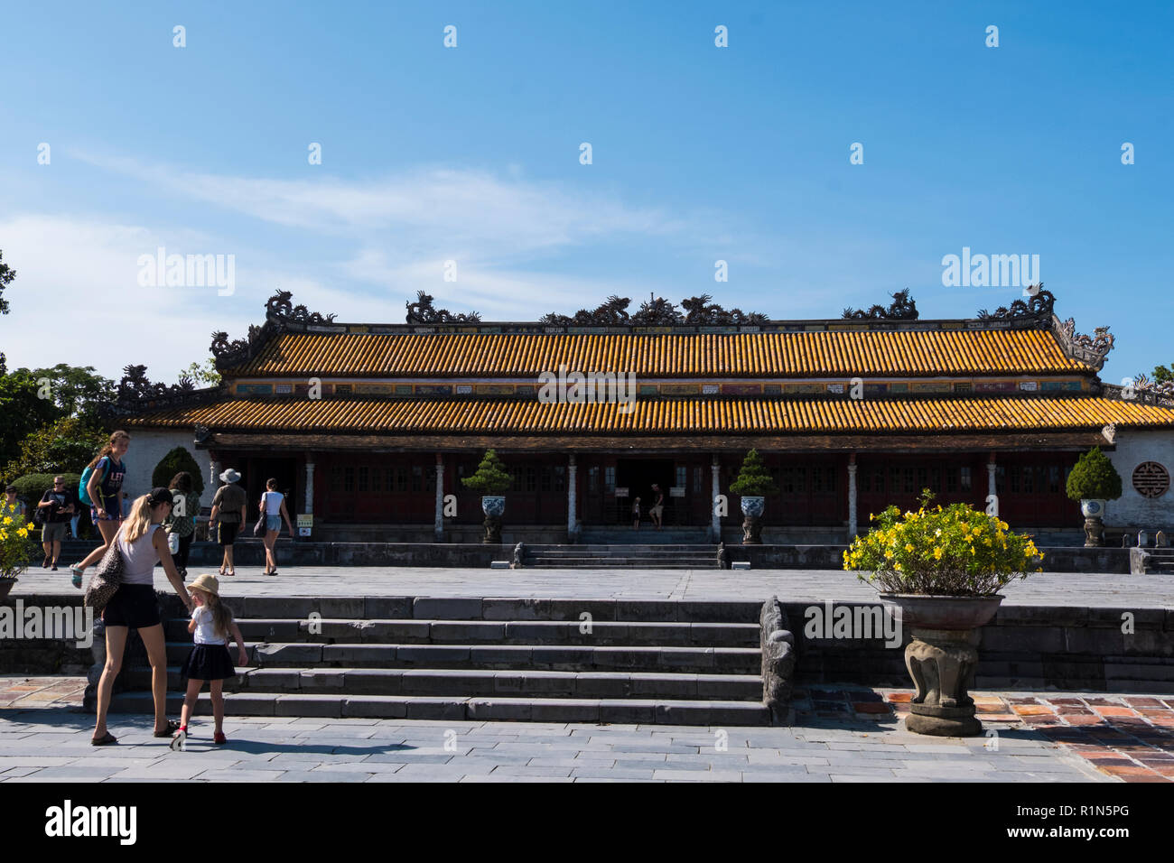 Le Palais Thai Hoa à l'intérieur de la citadelle fortifiée Kinh Thanh la Ville Impériale Hue Vietnam Asie Hoang thanh Site du patrimoine mondial de l'UNESCO Banque D'Images
