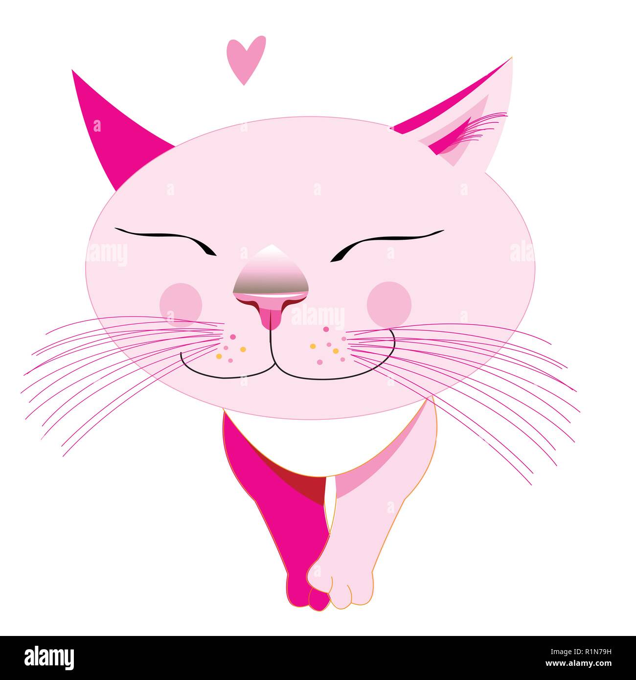 Images Illustrations love cat Rose objet isolé sur fond blanc Illustration de Vecteur