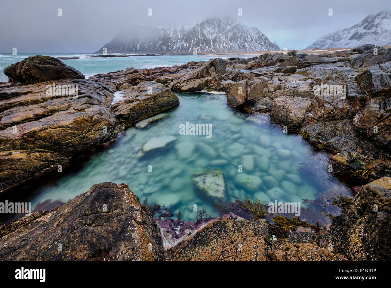 Côte Rocheuse de fjord en Norvège Banque D'Images