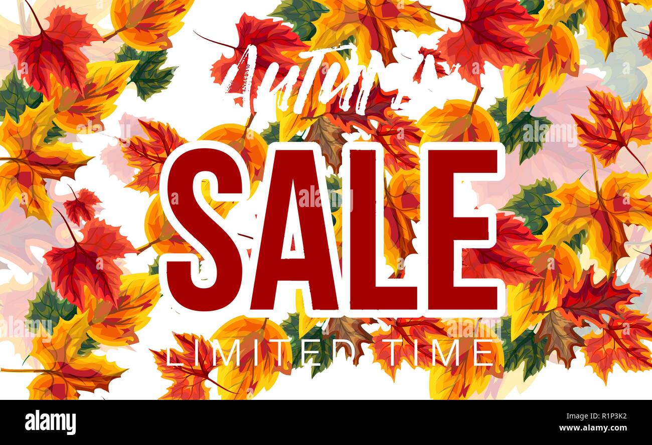 Vente d'automne avec bandeau élégant Illustration de Vecteur