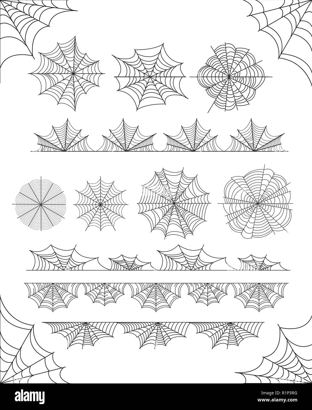 Ensemble de conception d'araignée sur fond blanc Illustration de Vecteur