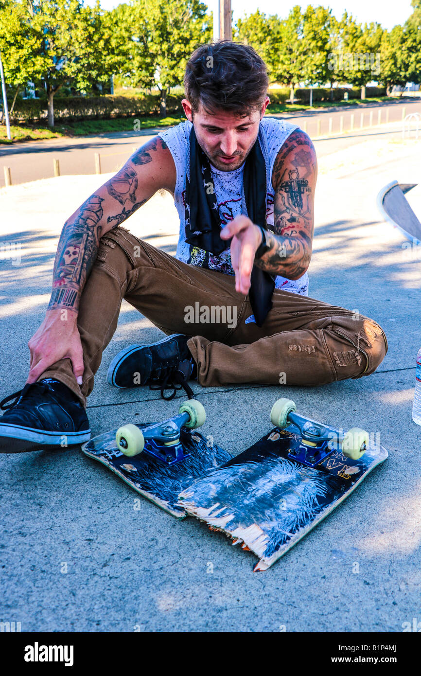 Skateboarder vétéran Banque D'Images