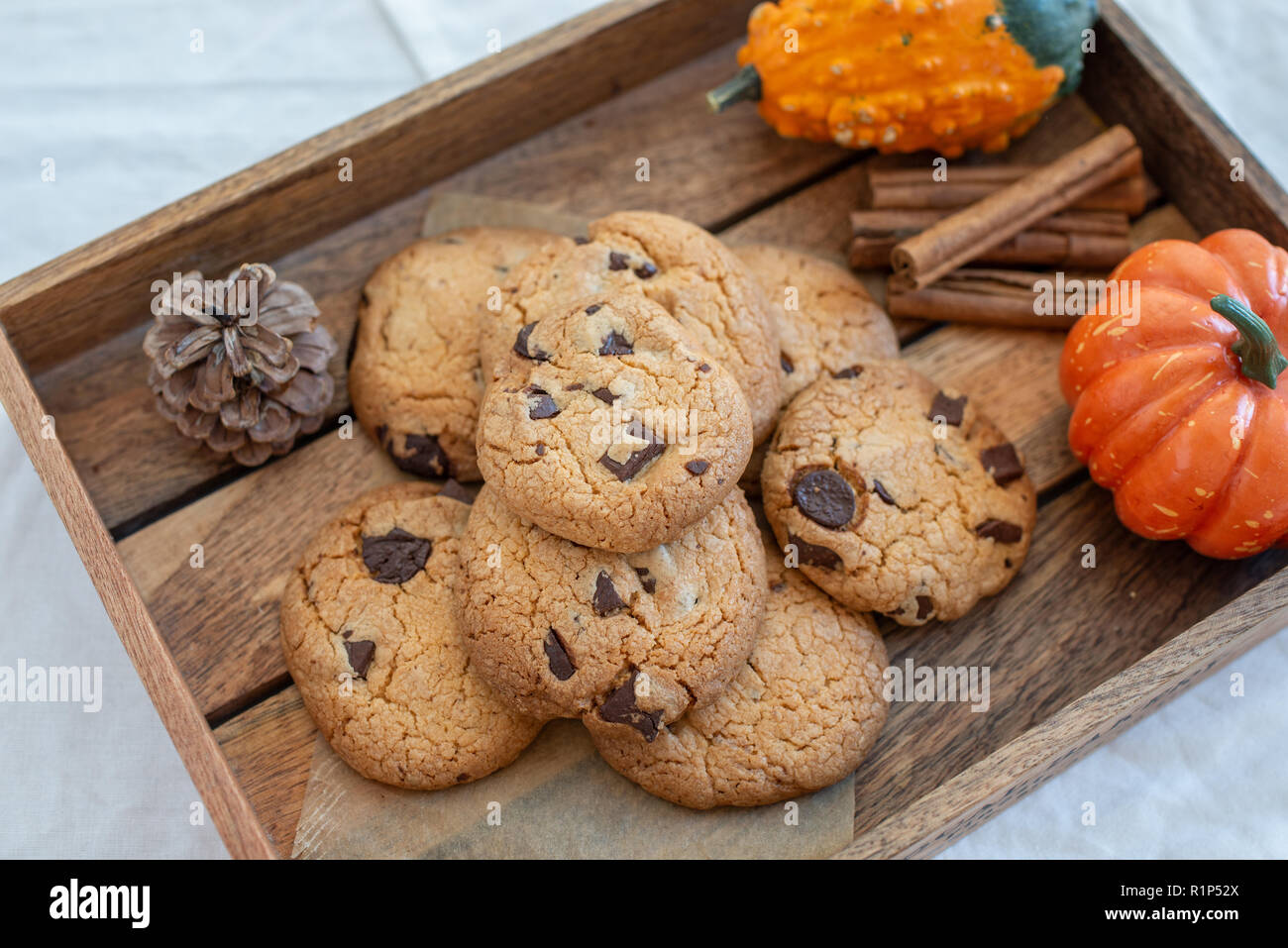 Cookies aux pépites de chocolat Banque D'Images