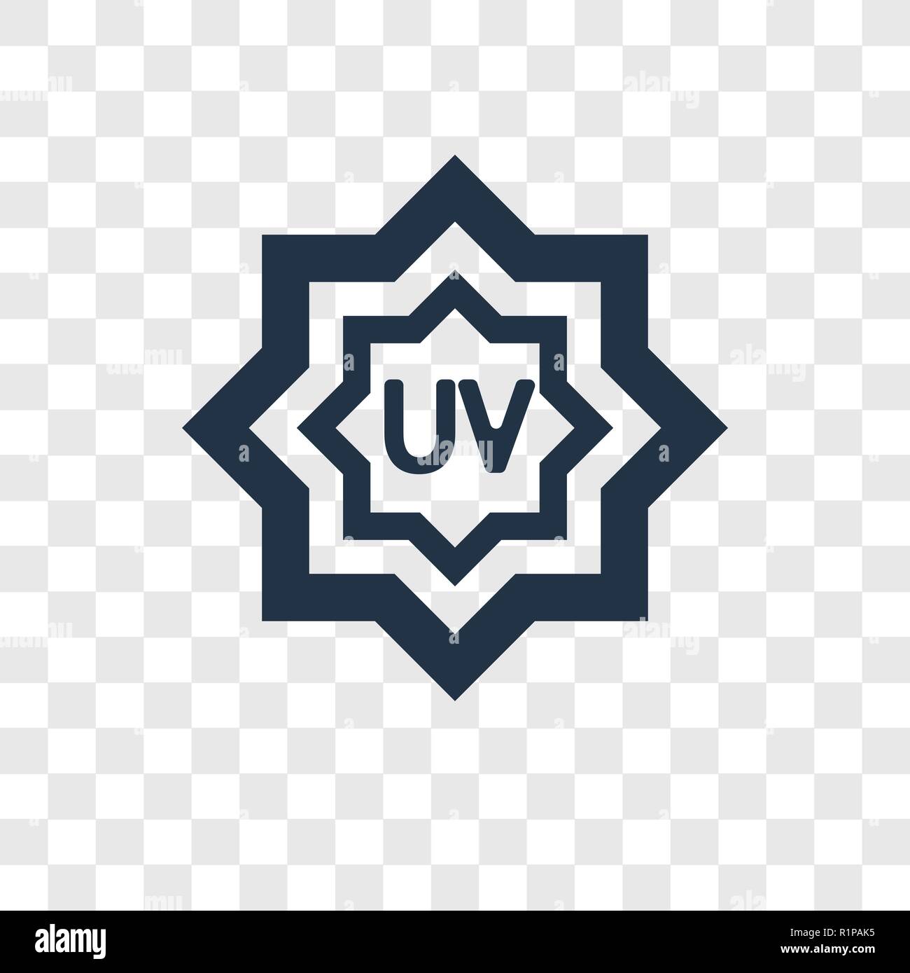 Rayons UV icône vecteur Avertissement isolé sur fond transparent, les rayons UV la transparence Avertissement concept logo Illustration de Vecteur