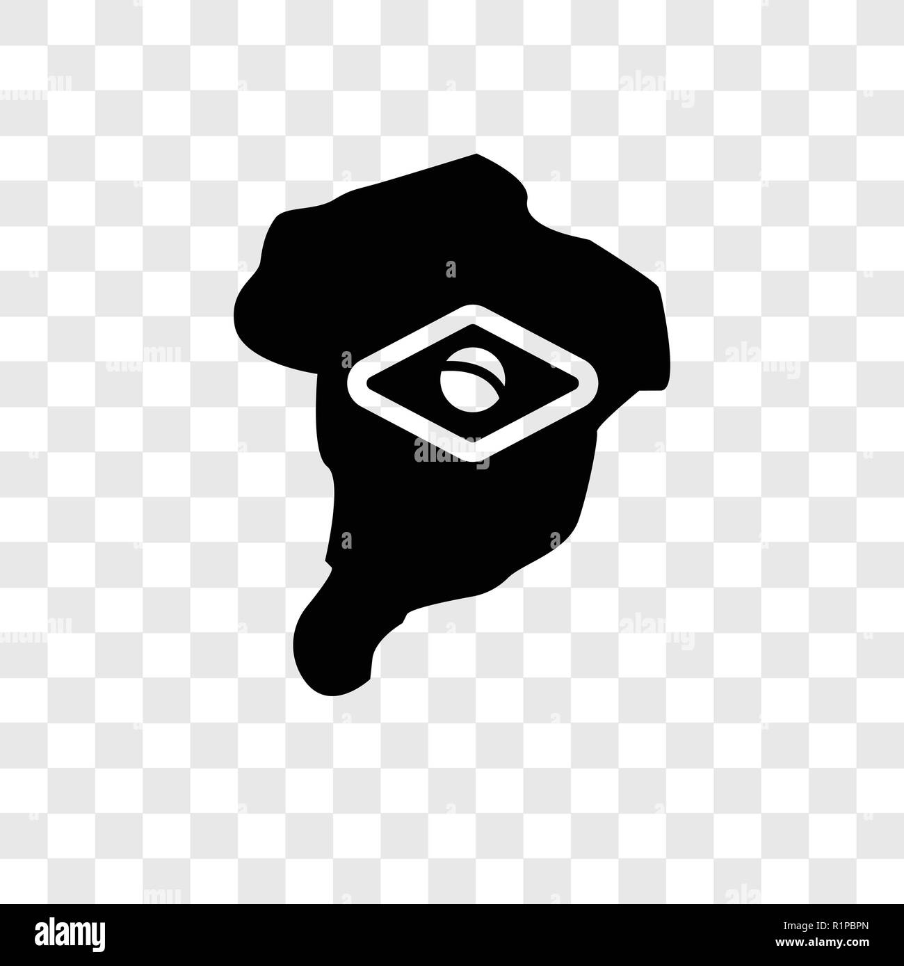 Brésil L'icône vecteur isolé sur fond transparent, le Brésil la transparence concept logo Illustration de Vecteur