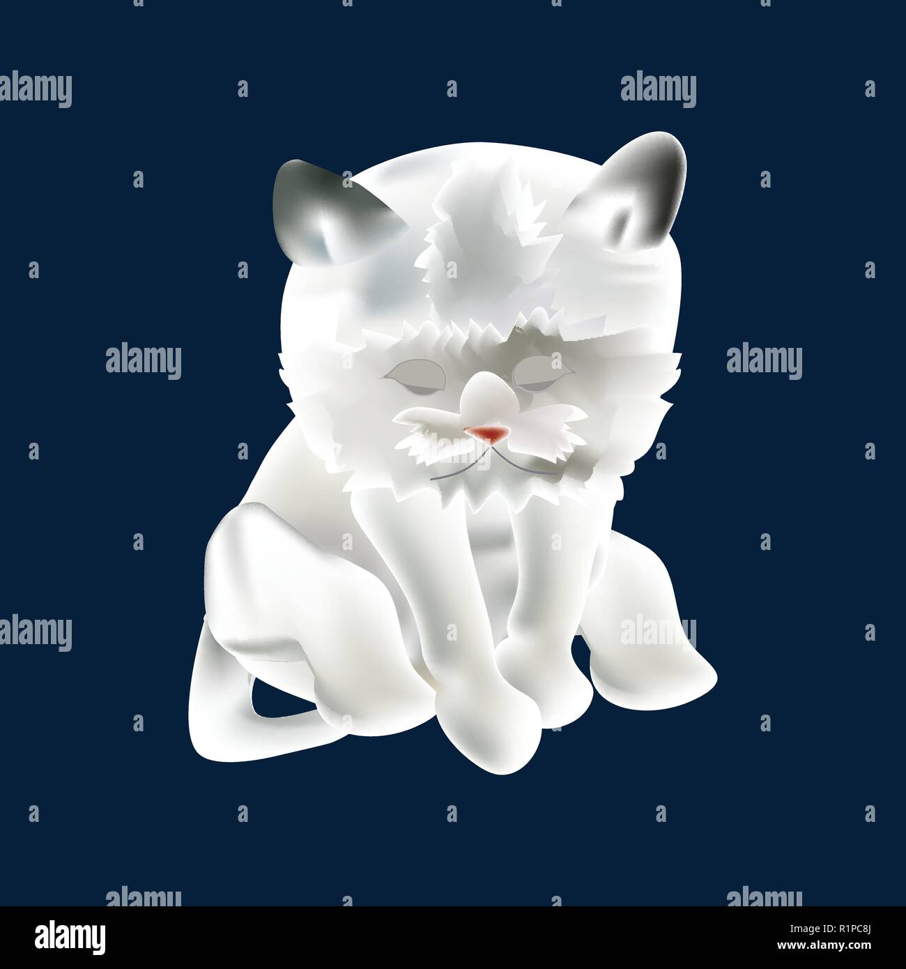 Reve De Chat Symbole Icone Du Design Cartoon Vector Illustration Chat Blanc Isole Sur Fond Bleu Marine Image Vectorielle Stock Alamy