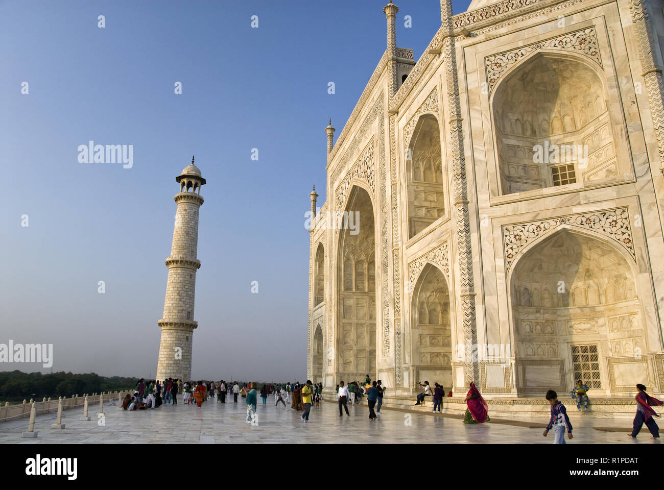 Le Taj Mahal est un mausolée en marbre blanc d'Agra, Inde construit par