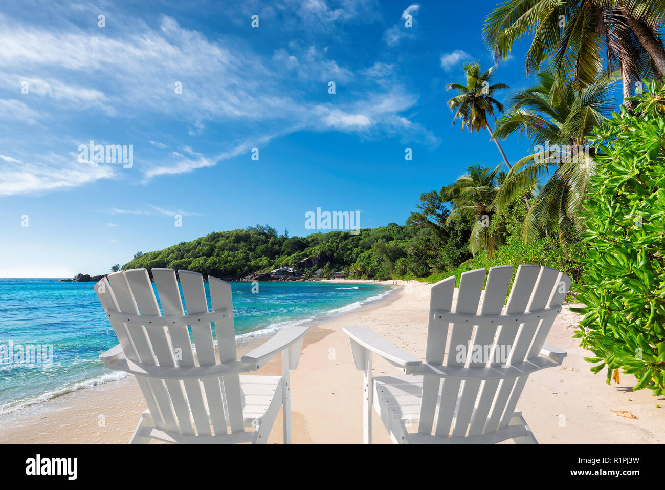 Vacances d'été sur la belle plage de sable Banque D'Images
