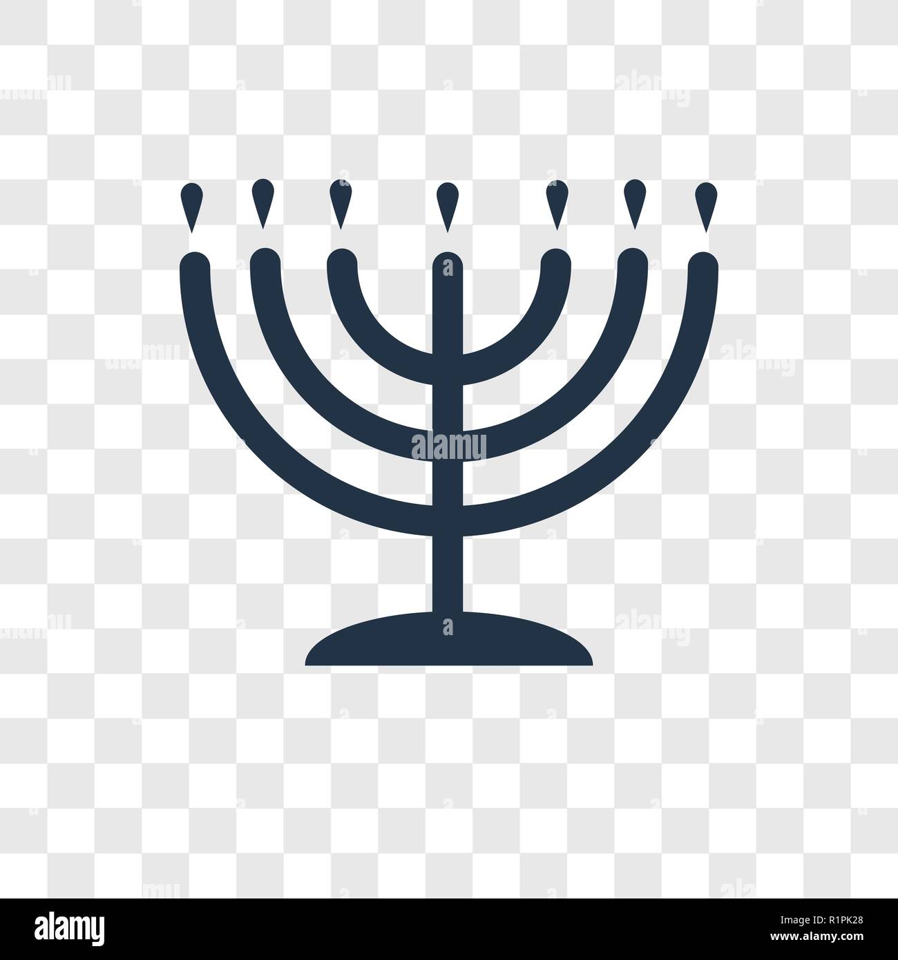 Grande Menorah icône vecteur isolé sur fond transparent, Grande Menorah