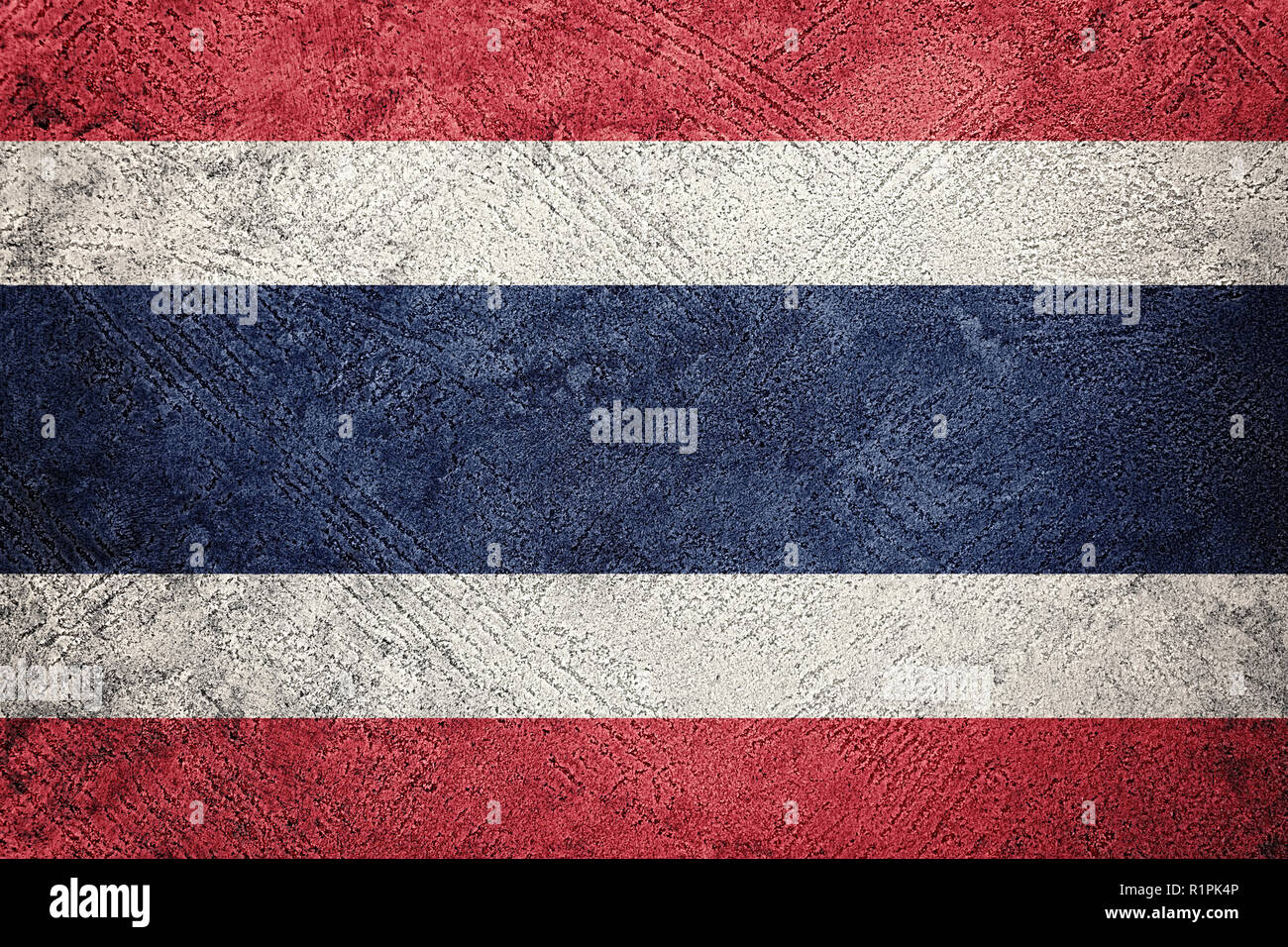 Grunge drapeau de la Thaïlande. La Thaïlande avec drapeau grunge texture. Banque D'Images