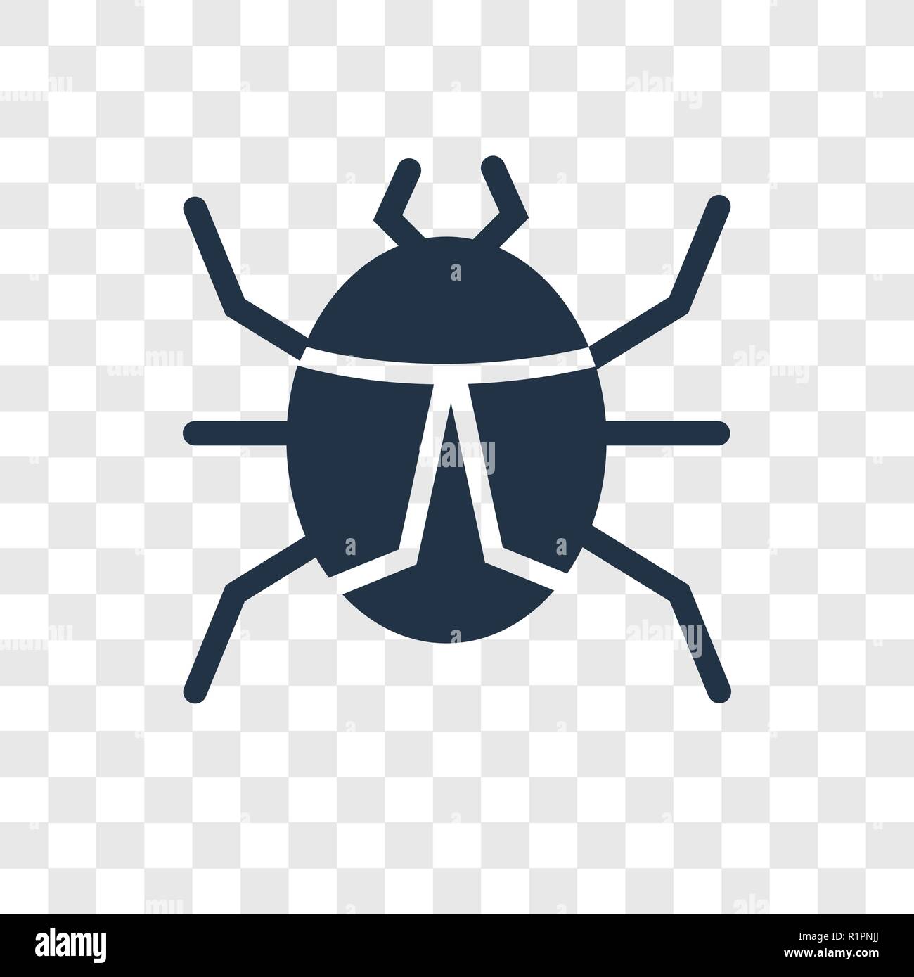 Icône vecteur Bug isolé sur fond transparent, Bug de transparence ...