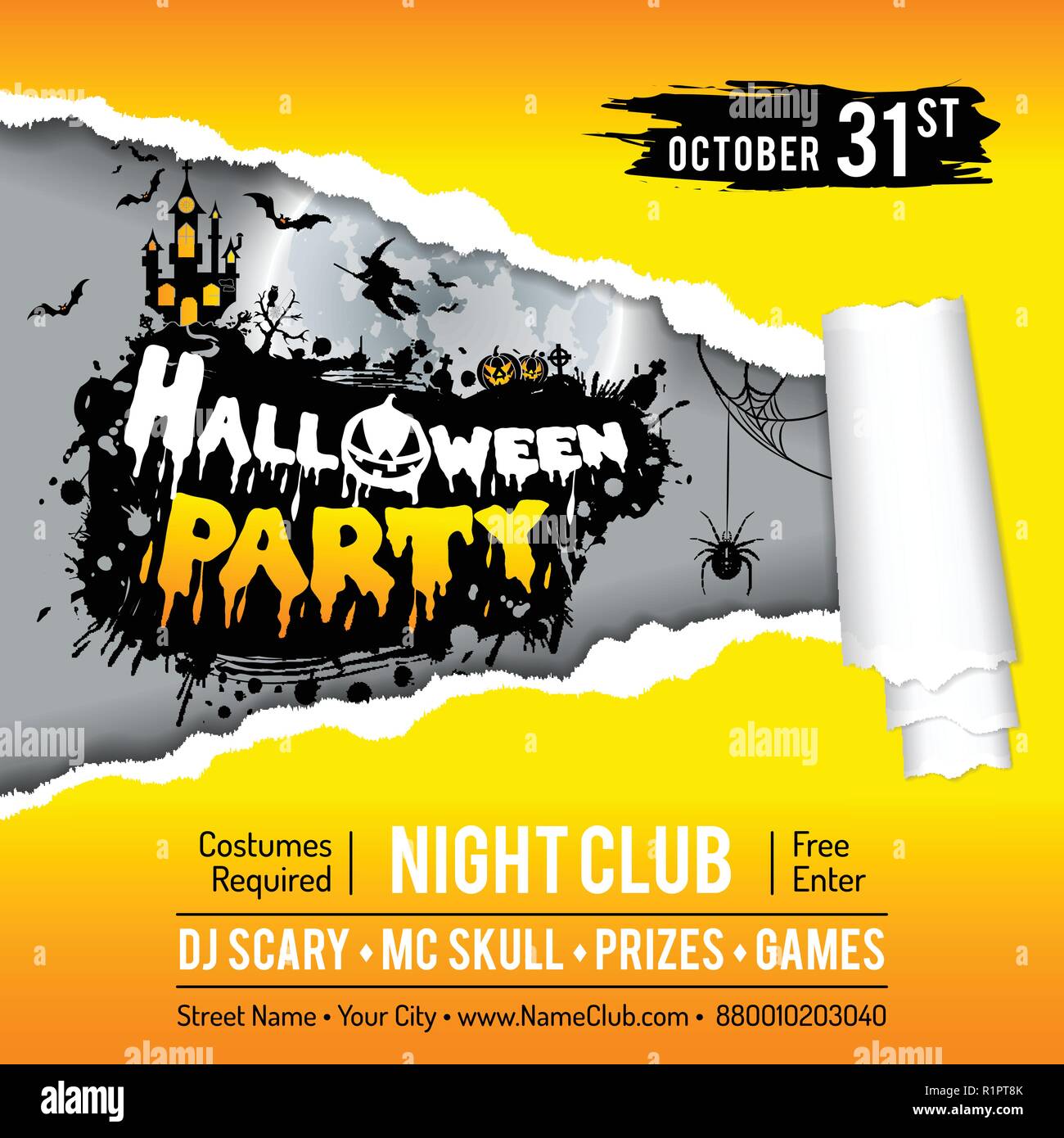Happy Halloween Party Poster Illustration de Vecteur