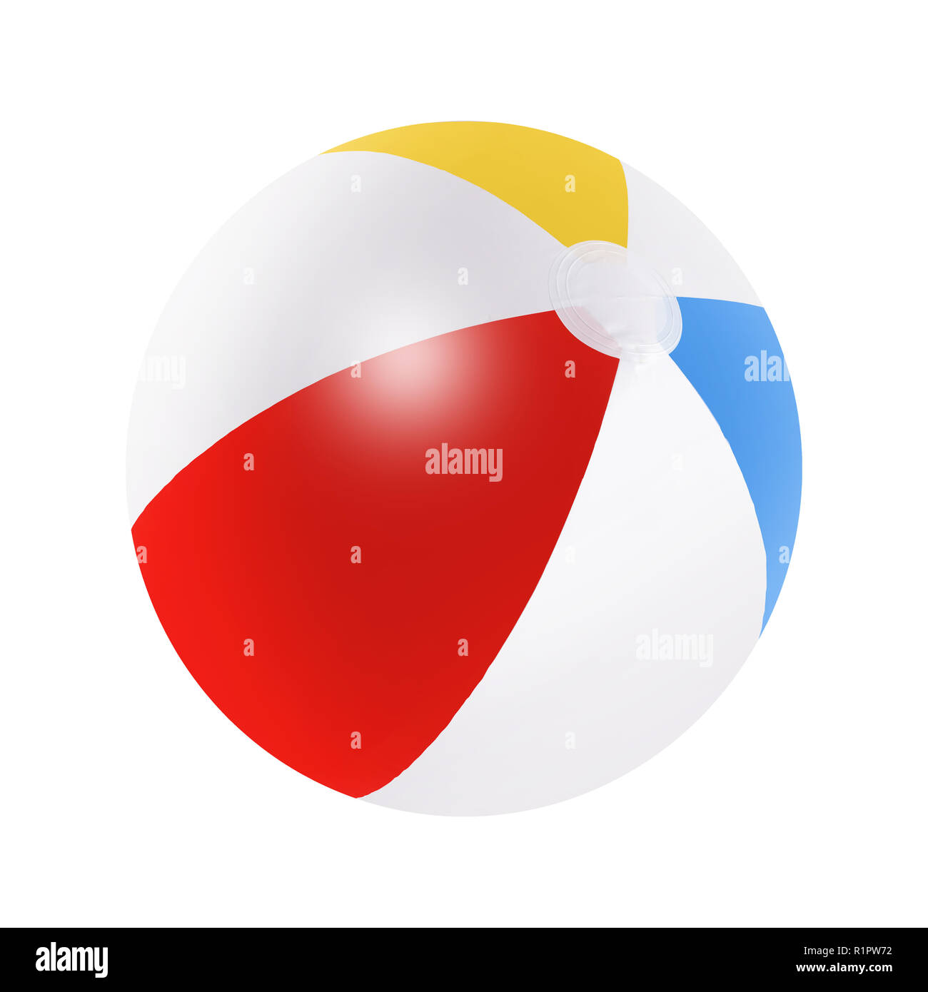 Ballon de plage isolé sur un fond blanc avec clipping path Banque D'Images