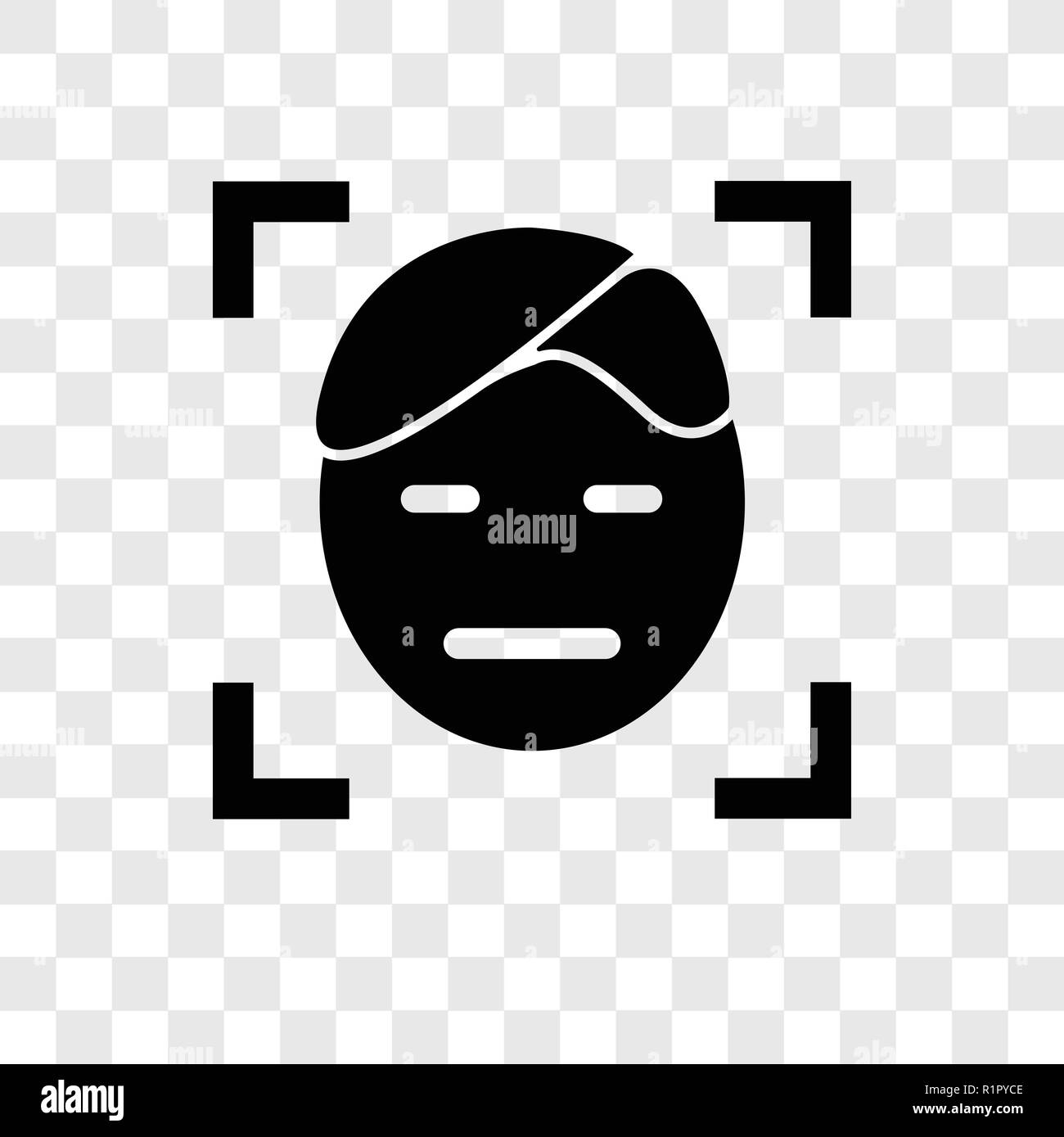 Icône vecteur de reconnaissance faciale isolé sur fond transparent, la reconnaissance faciale la transparence concept logo Illustration de Vecteur