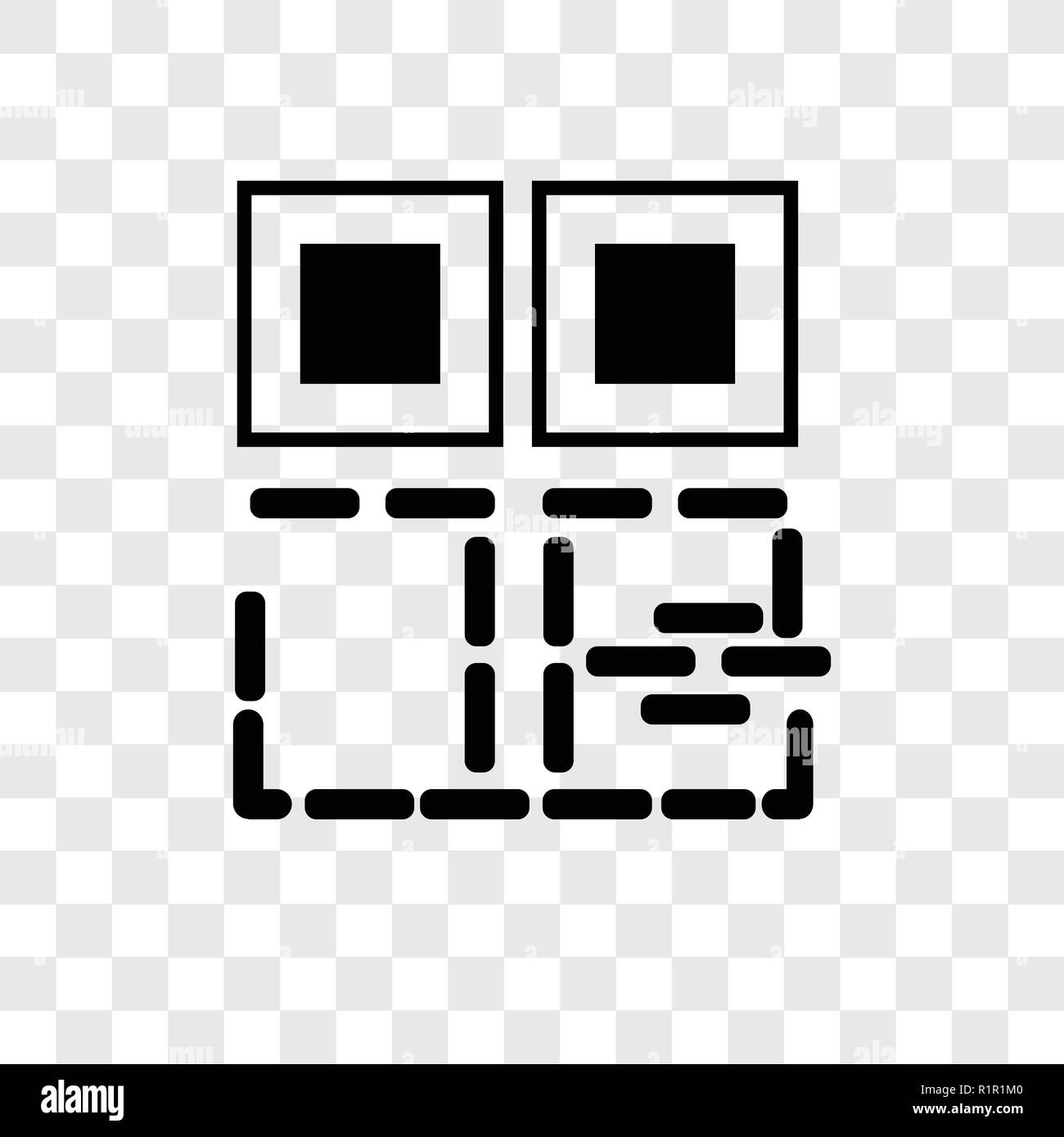 Qr code icône vecteur isolé sur fond transparent, QR code transparence ...