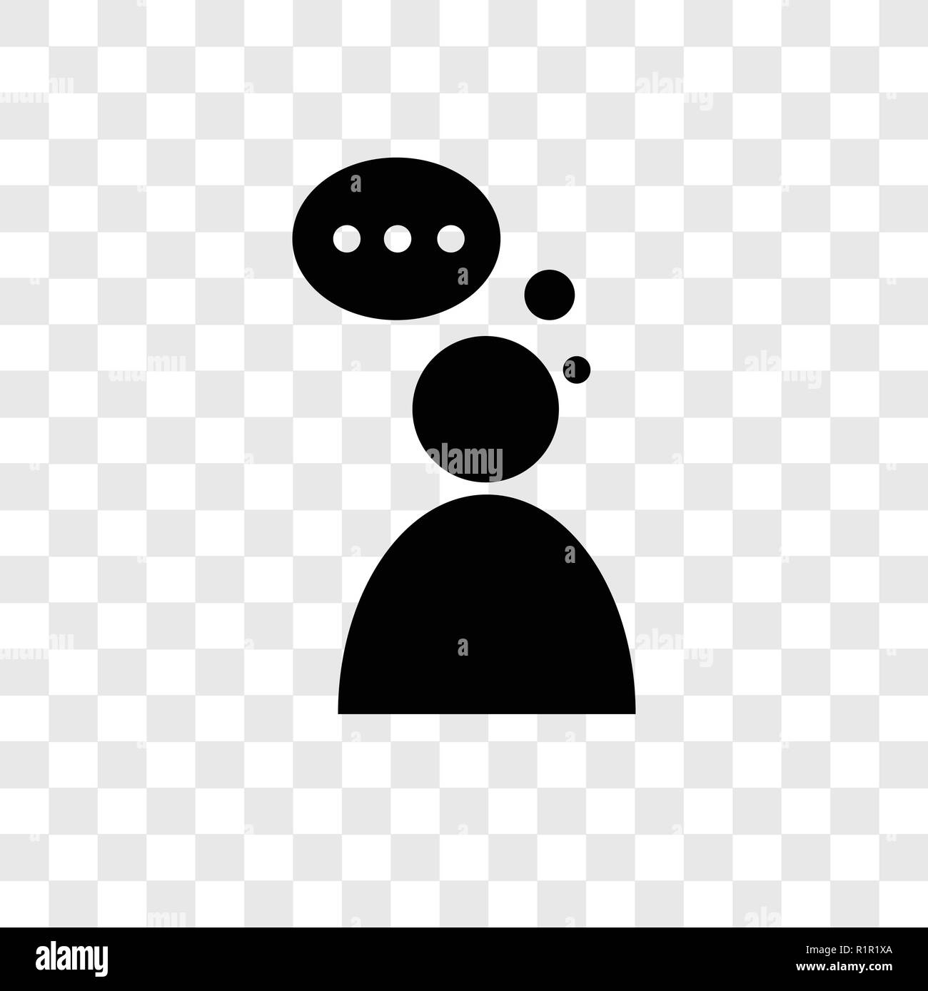 Penser l'icône vecteur isolé sur fond transparent, la transparence de la pensée concept logo Illustration de Vecteur