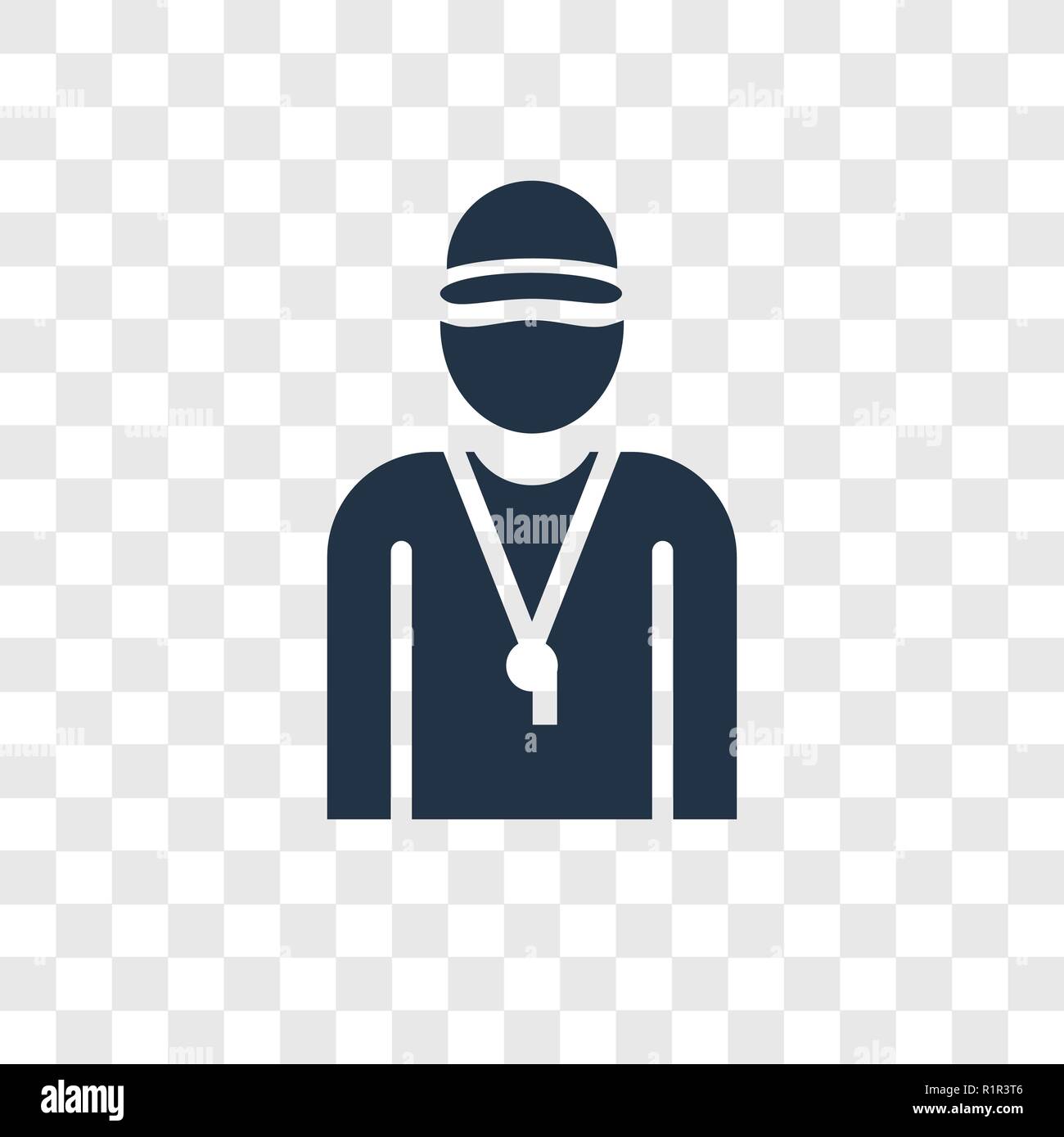 Icône vecteur Coach isolé sur fond transparent, Entraîneur transparence concept logo Illustration de Vecteur