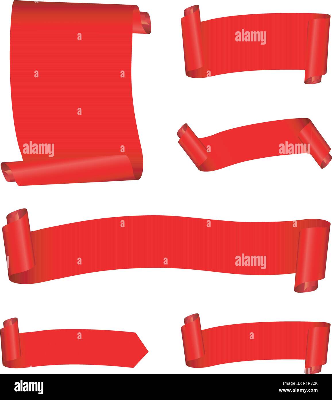 Ensemble de bannières rouges Illustration de Vecteur