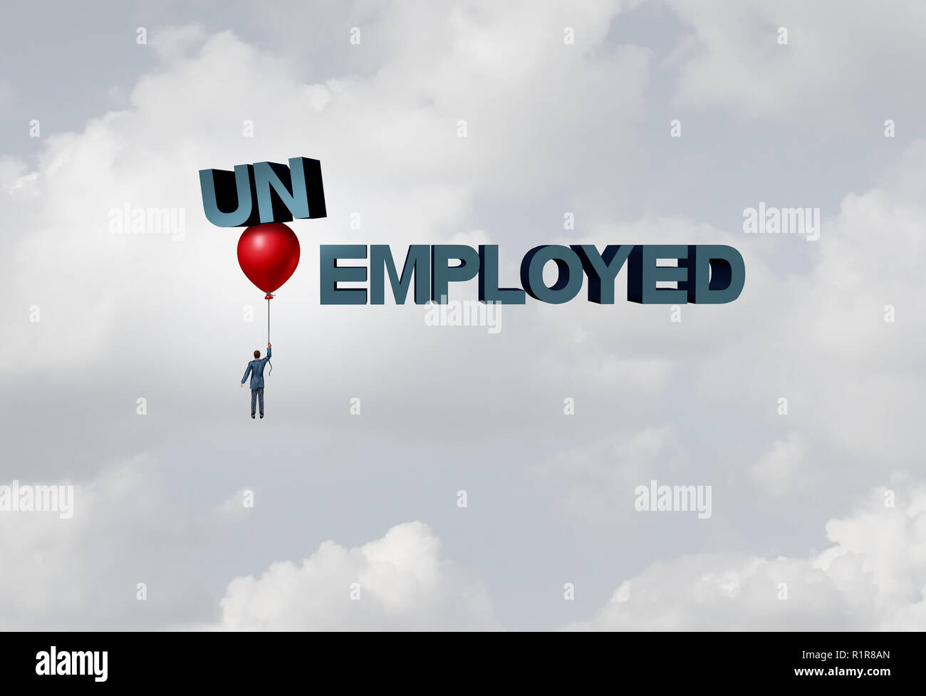 Embauche d'emploi concept comme un concept d'emploi recrutement avec 3D illustration éléments. Banque D'Images