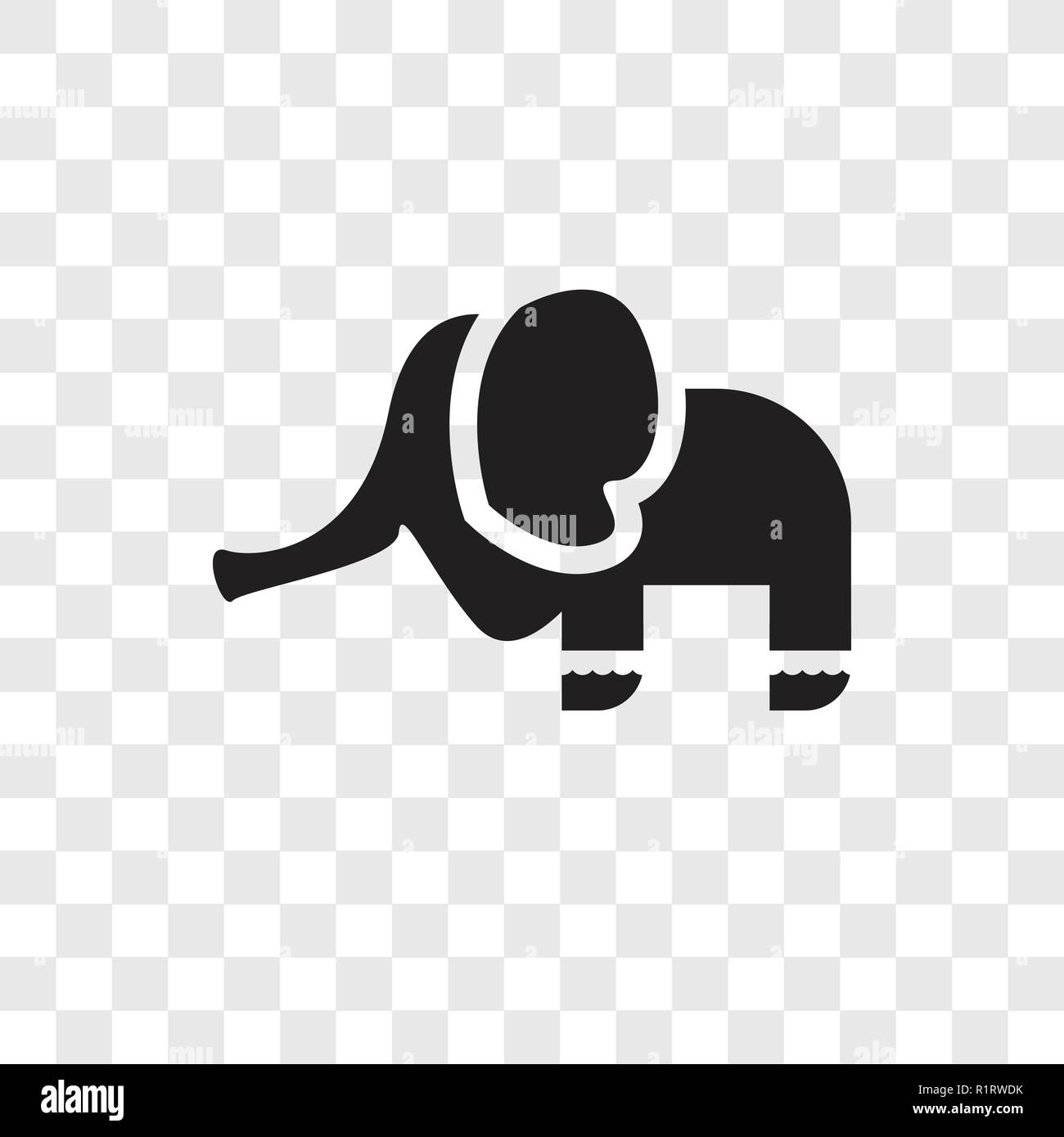 Éléphant de cirque icône vecteur isolé sur fond transparent, la transparence de l'éléphant de cirque concept logo Illustration de Vecteur