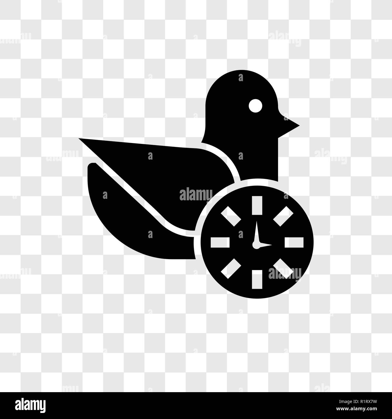 Au début de l'icône vecteur oiseau isolé sur fond transparent, la transparence des lève-tôt concept logo Illustration de Vecteur