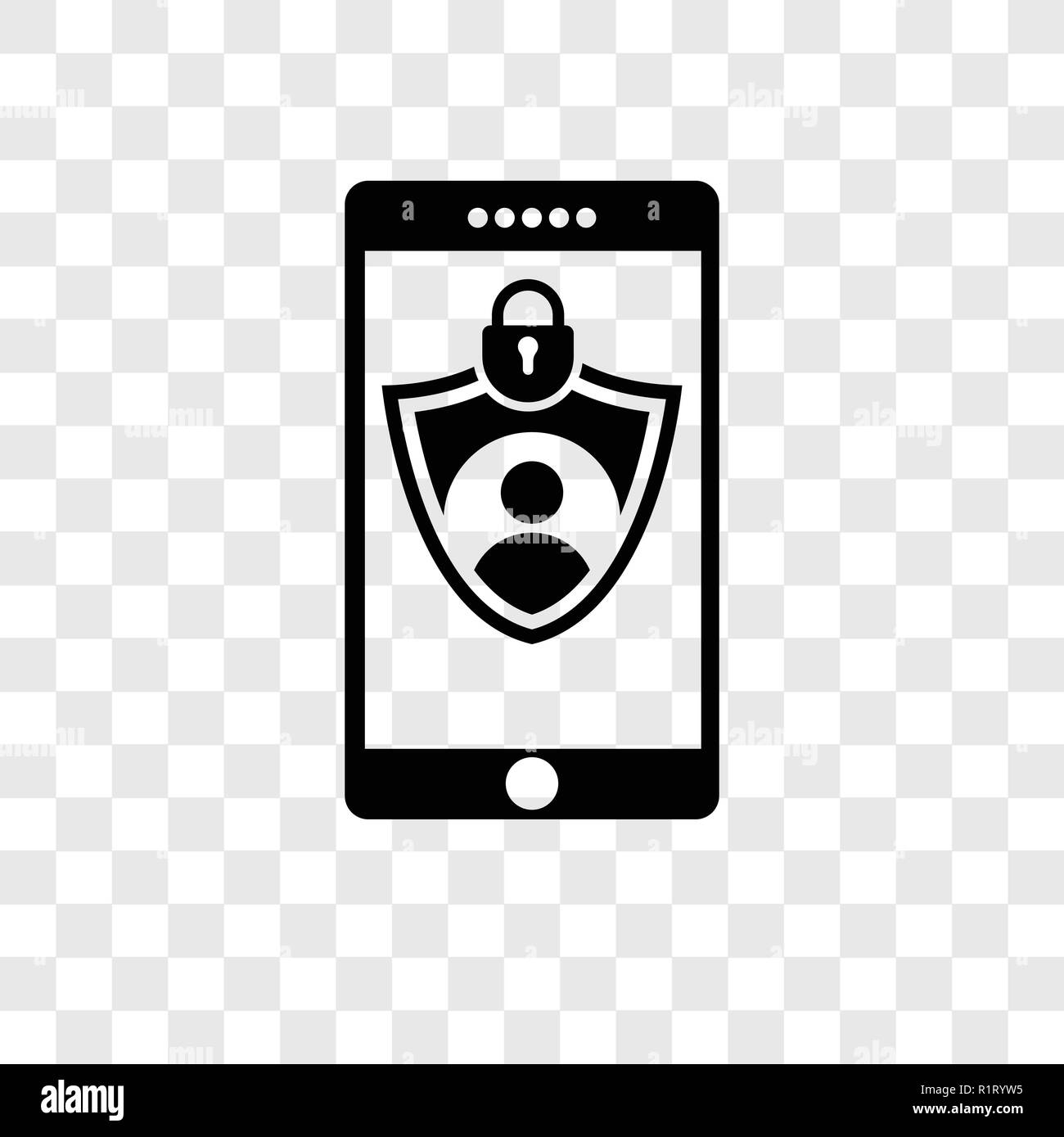 Icône vecteur confidentialité isolé sur fond transparent, la transparence de la vie privée Conception logo Illustration de Vecteur
