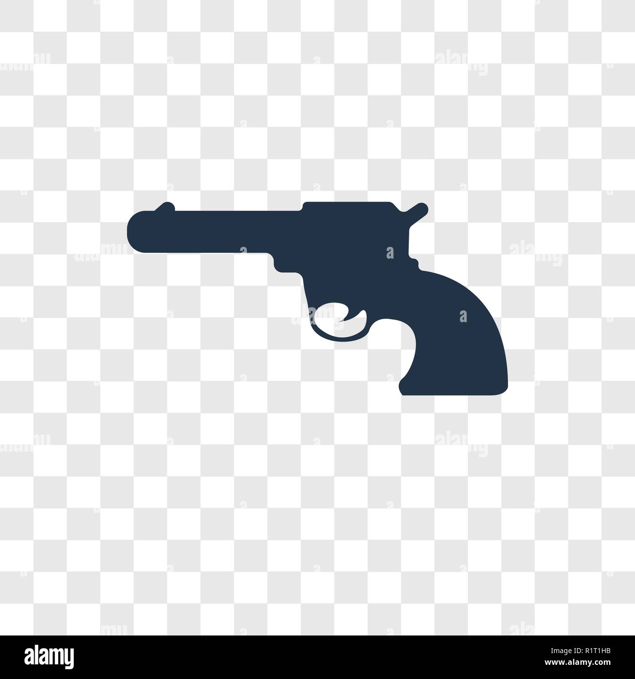 Icône vecteur Revolver isolé sur fond transparent, Revolver ...