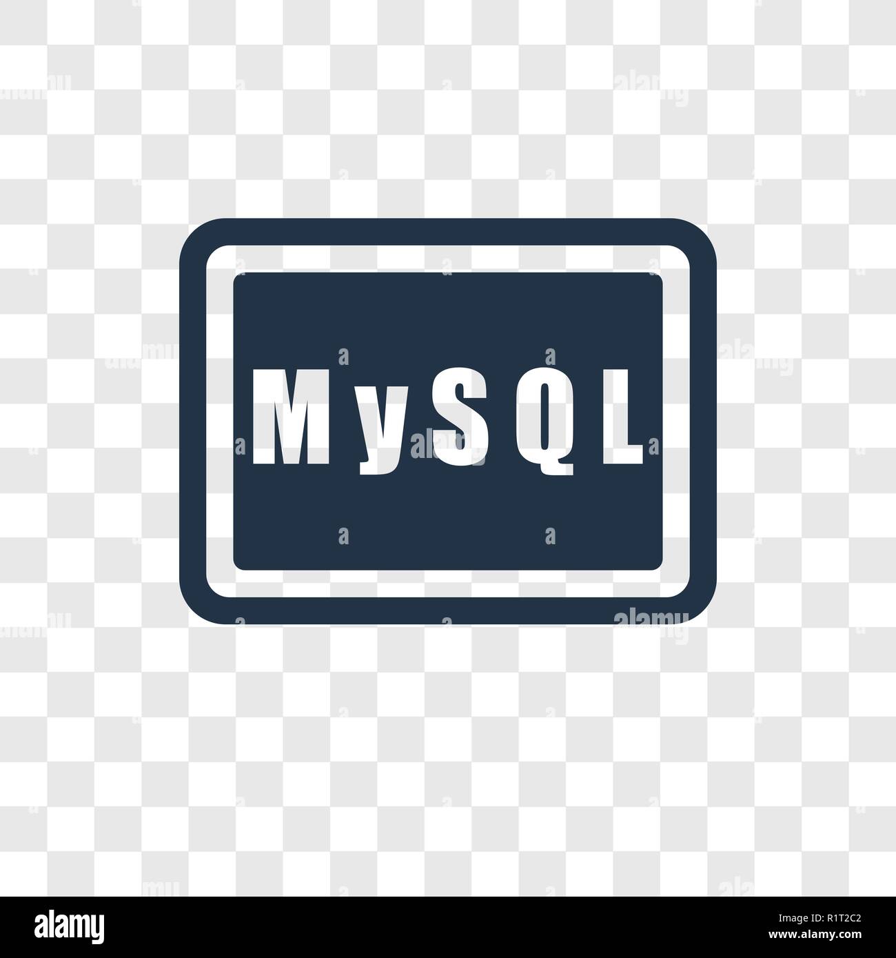 Icône vecteur mysql isolé sur fond transparent, Mysql transparence concept logo Illustration de Vecteur