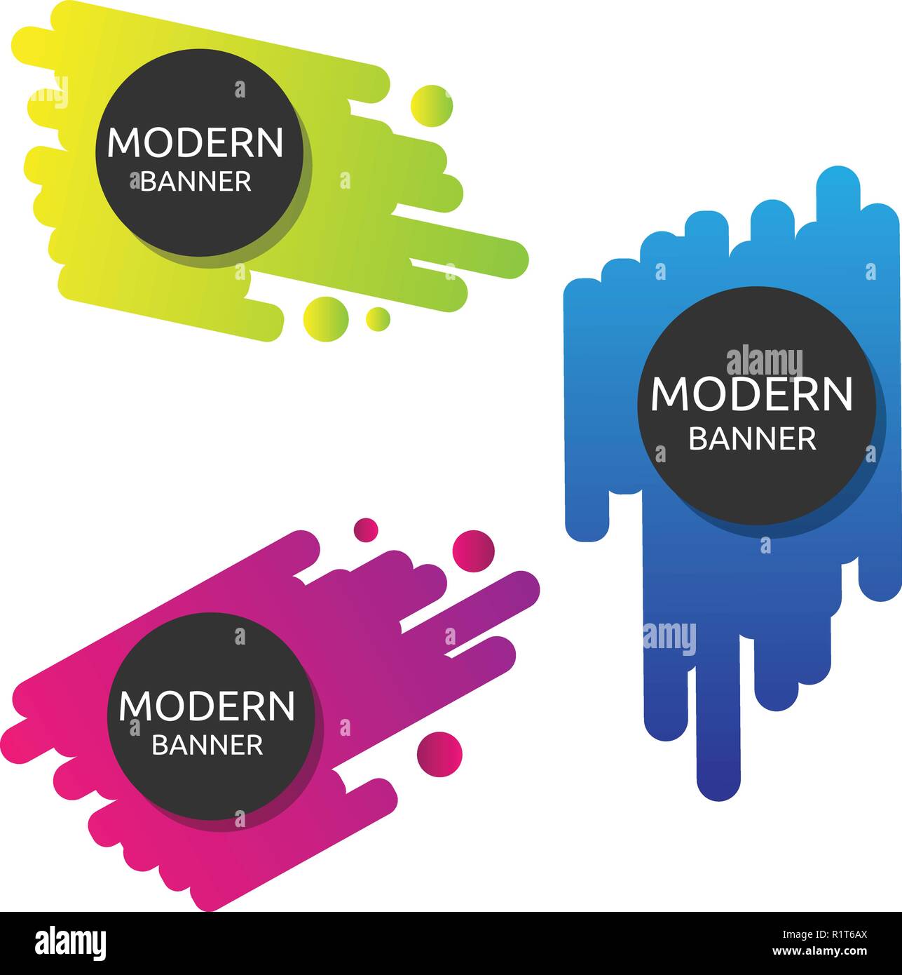 Logo couleur belle funny collection bannière moderne Illustration de Vecteur