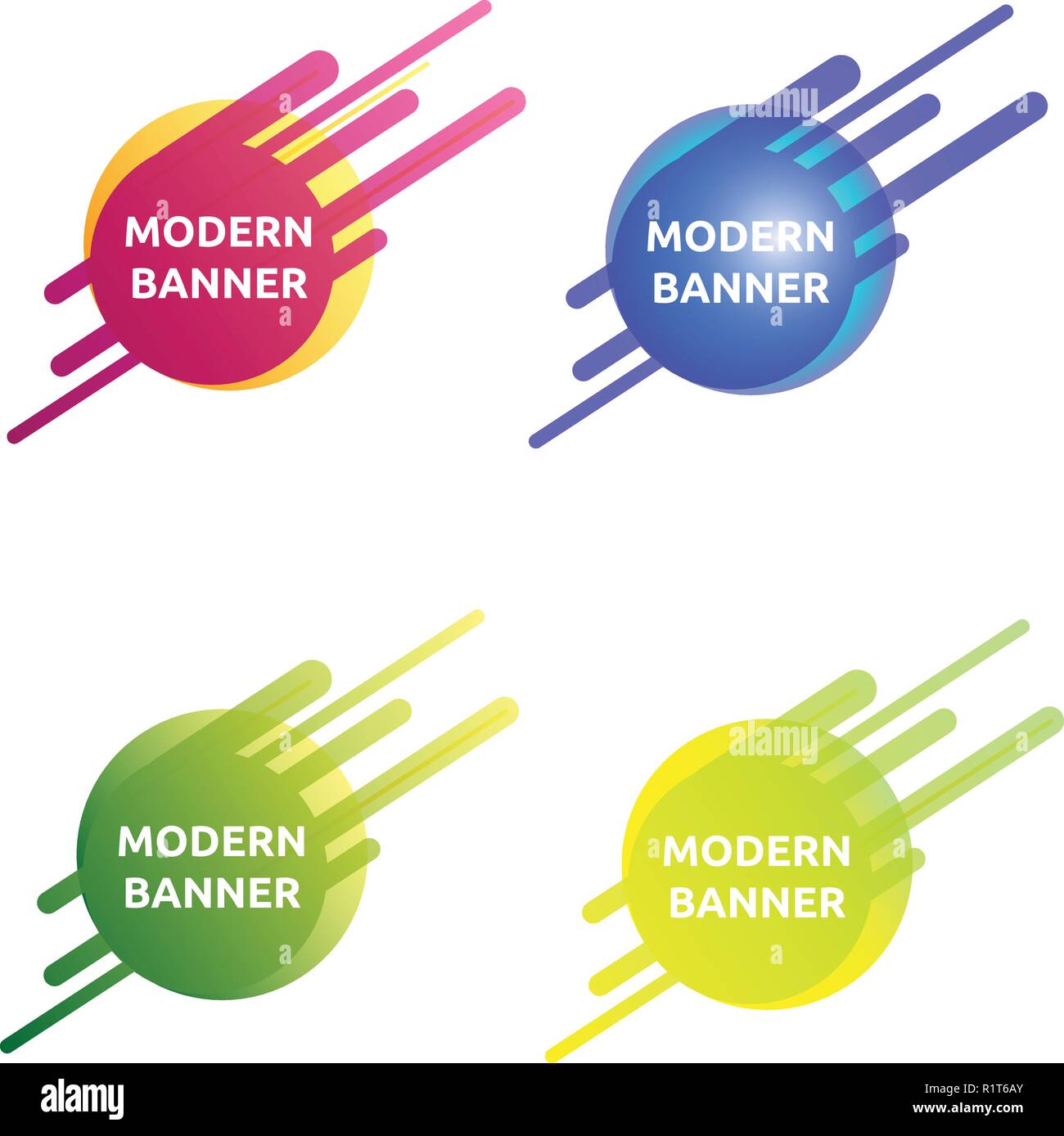 Logo couleur belle funny collection bannière moderne Illustration de Vecteur