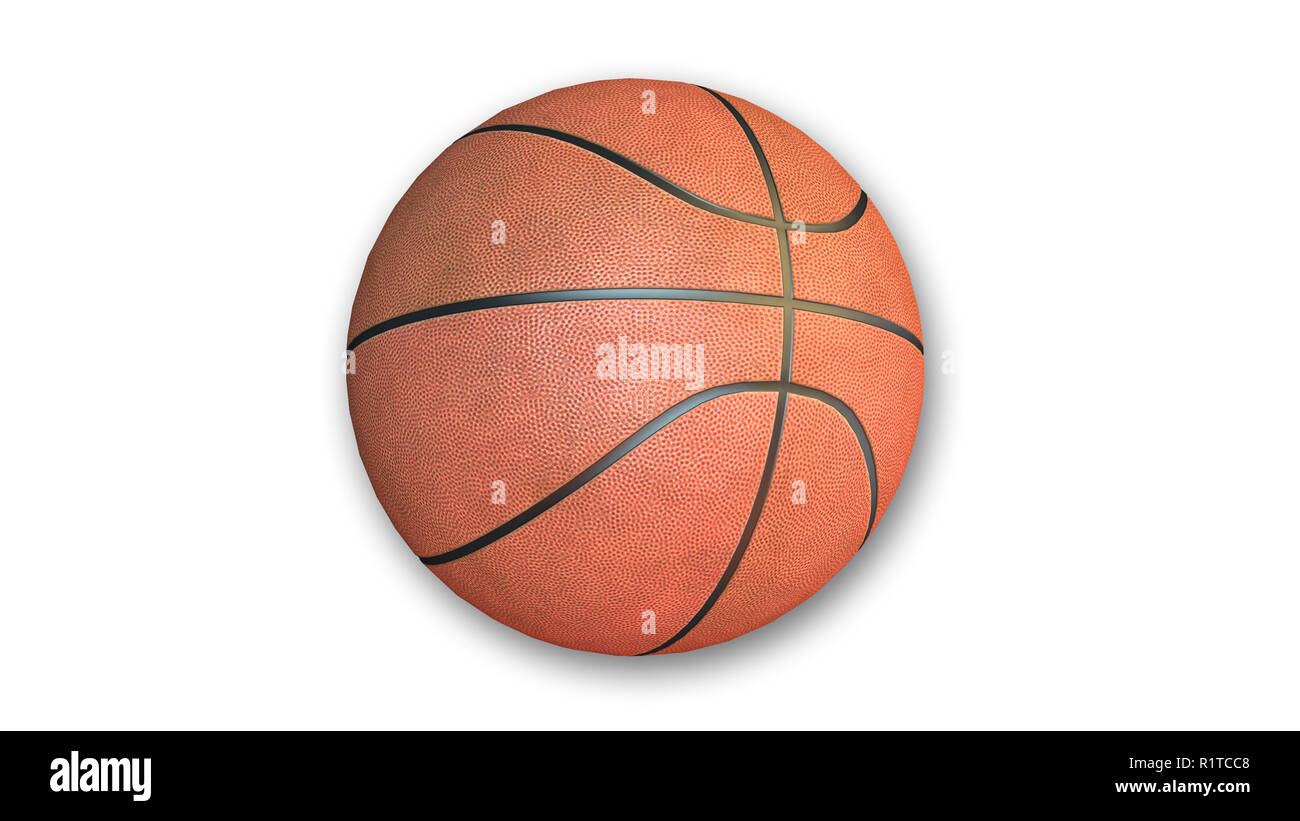 Basket-ball, de l'équipement sportif isolé sur fond blanc Banque D'Images