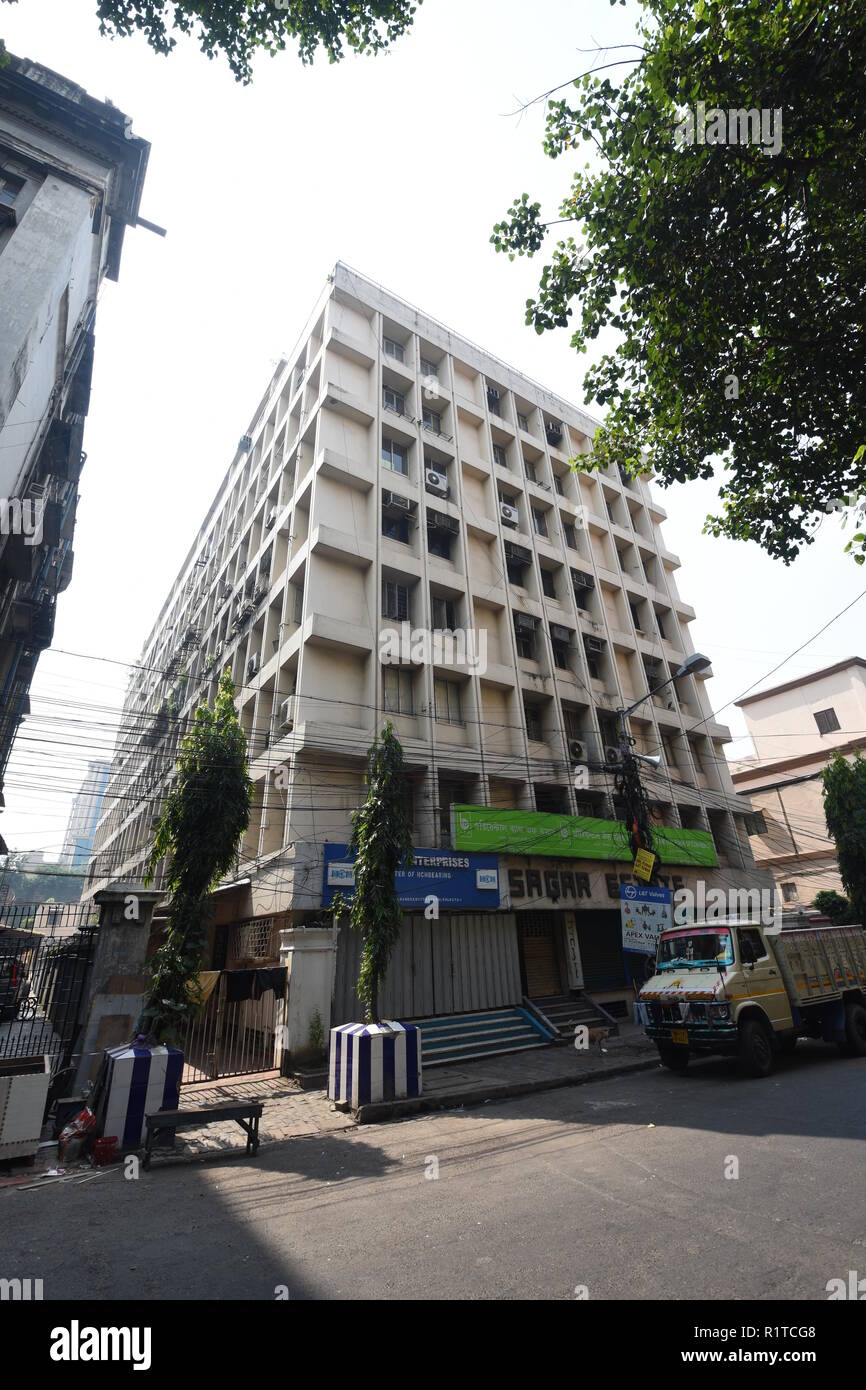 Sagar Estate, 2 Narendra Chandra Dutta Sarani ou Clive Ghat street, Fairley Place, Kolkata, Inde Banque D'Images