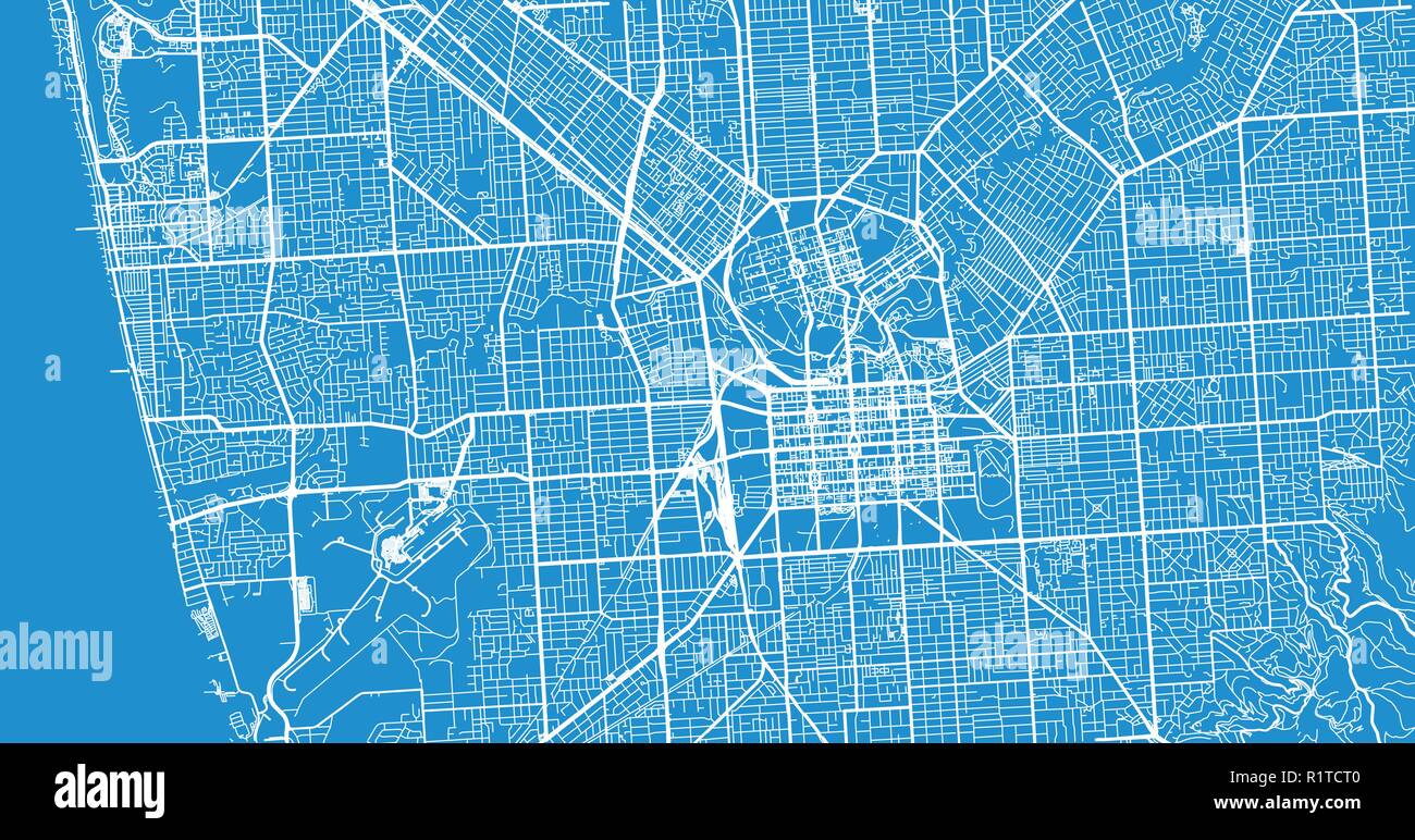 Vecteur urbain Plan de ville d'Adélaïde, Australie Illustration de Vecteur