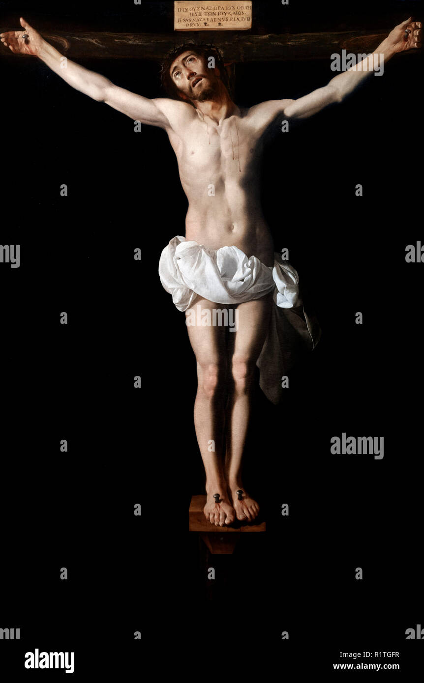 Le Christ crucifié Jésus mourant (Crucificado Expirante) par Francisco de Zurbarán (1598-1664), c.1640 Banque D'Images