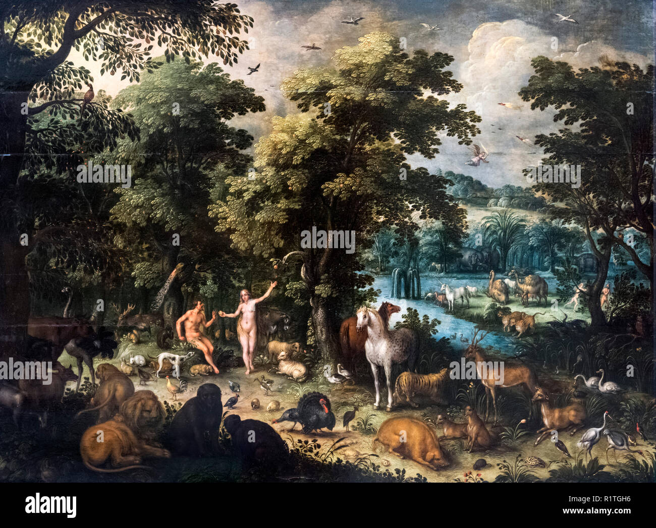 Paradis terrestre par Jan Brueghel le Jeune (1601-1678), c.1620 Banque D'Images