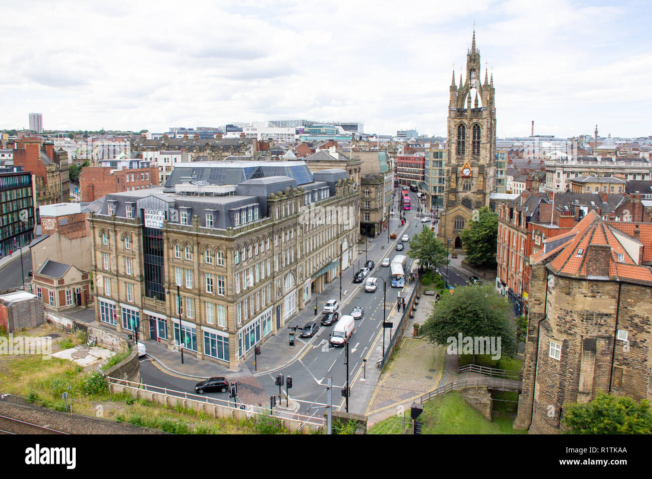 Newcastle sur Tyne/Angleterre - 31 juillet 2012 : la ville de Newcastle si la ville. Vue de l'Castlekeep Banque D'Images