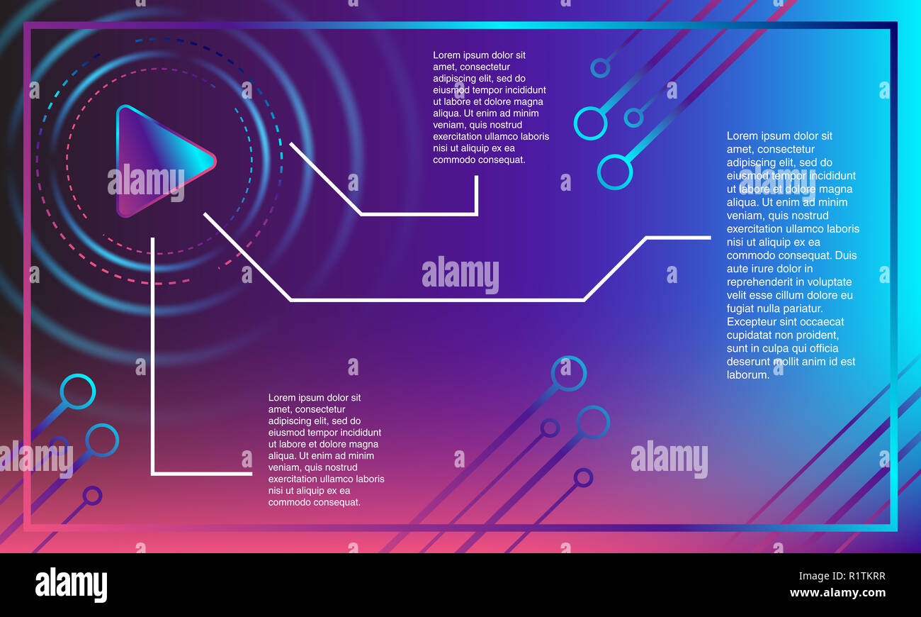 Retro futuristic background style, mode rétro arrière-plan dans des couleurs néon Banque D'Images