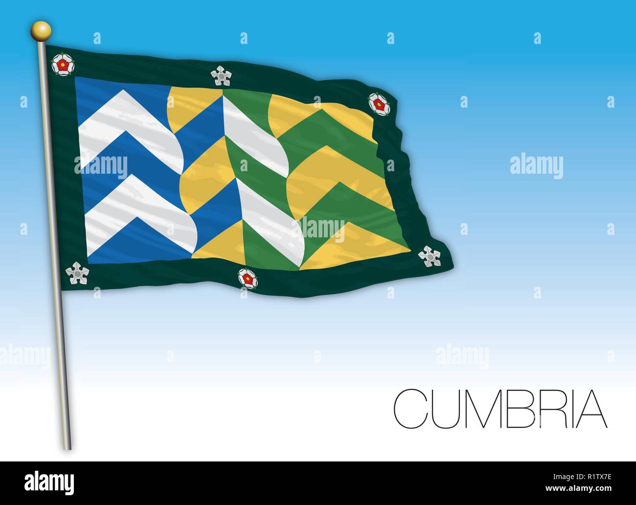 Drapeau comté de Cumbria, Royaume-Uni, vector illustration Illustration de Vecteur