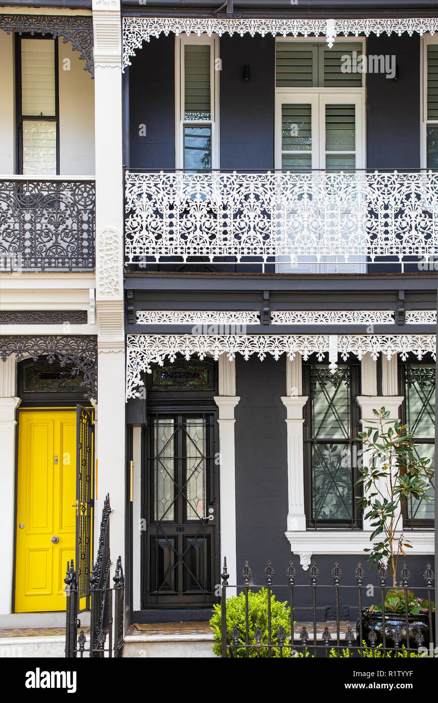 Old victorian maisons paddington , Sidney Banque D'Images