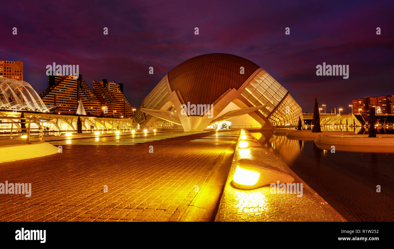 Valence, ville des arts et des Sciences Banque D'Images