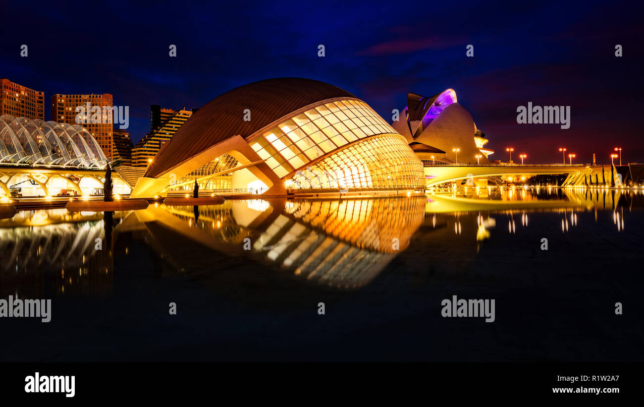 Valence, ville des arts et des Sciences Banque D'Images