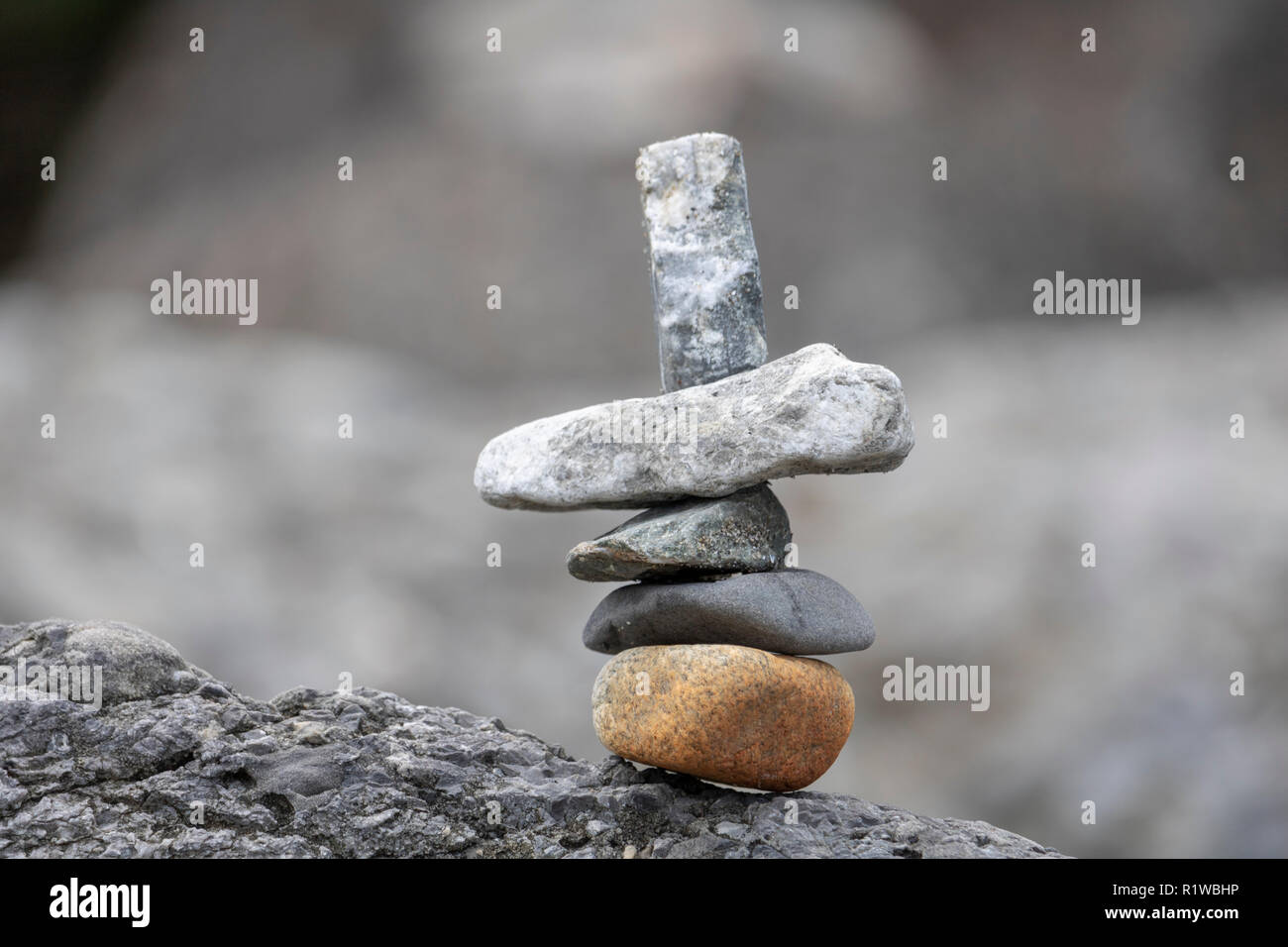 Inukshuk pierre indien Banque D'Images