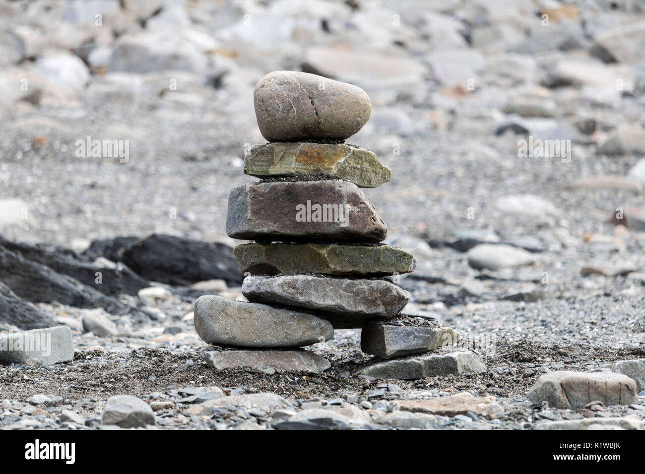 Inukshuk pierre indien Banque D'Images