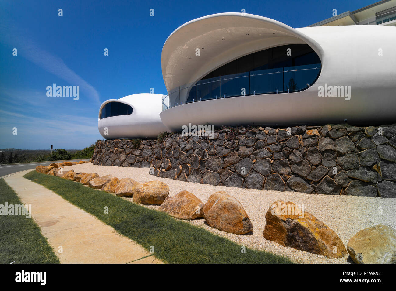 Un espace de l'âge à la pod accueil sur le haut de la colline de Duranbah à la frontière entre la Nouvelle Galles du sud et le Queensland Banque D'Images