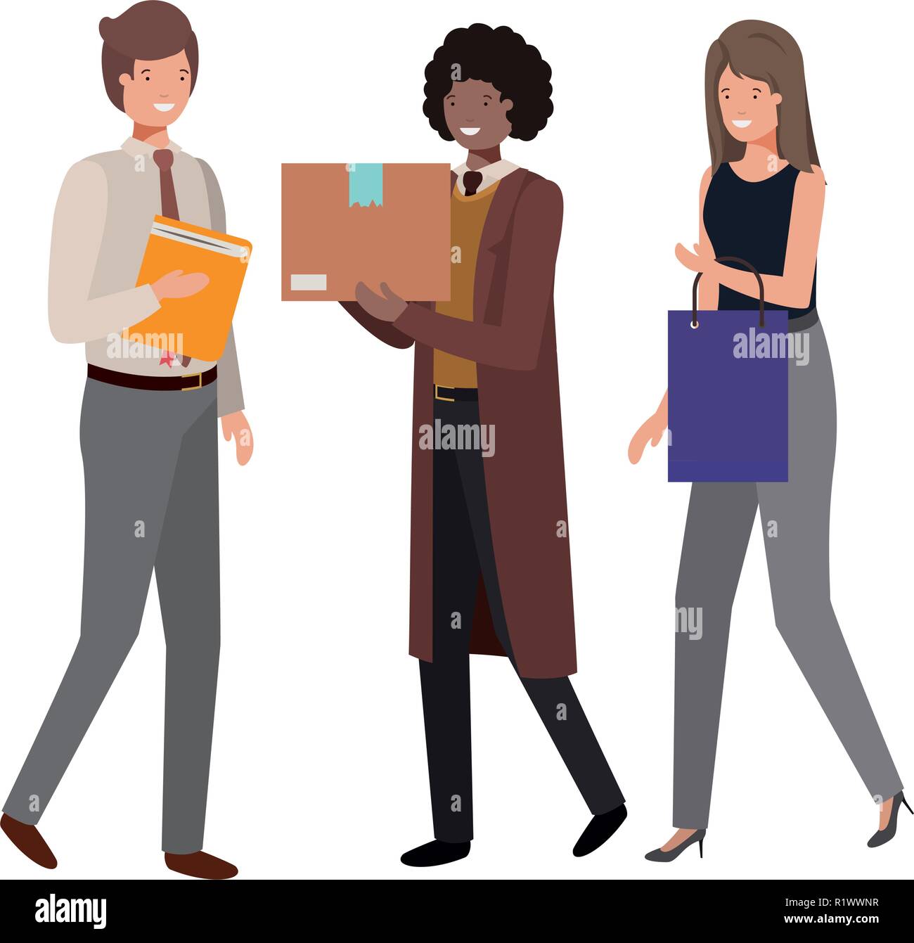 Les gens d'affaires du groupe avec l'élément Caractère avatar Illustration de Vecteur