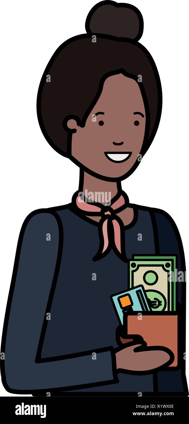 Femme avec porte-monnaie et carte de crédit caractère avatar Image  Vectorielle Stock - Alamy