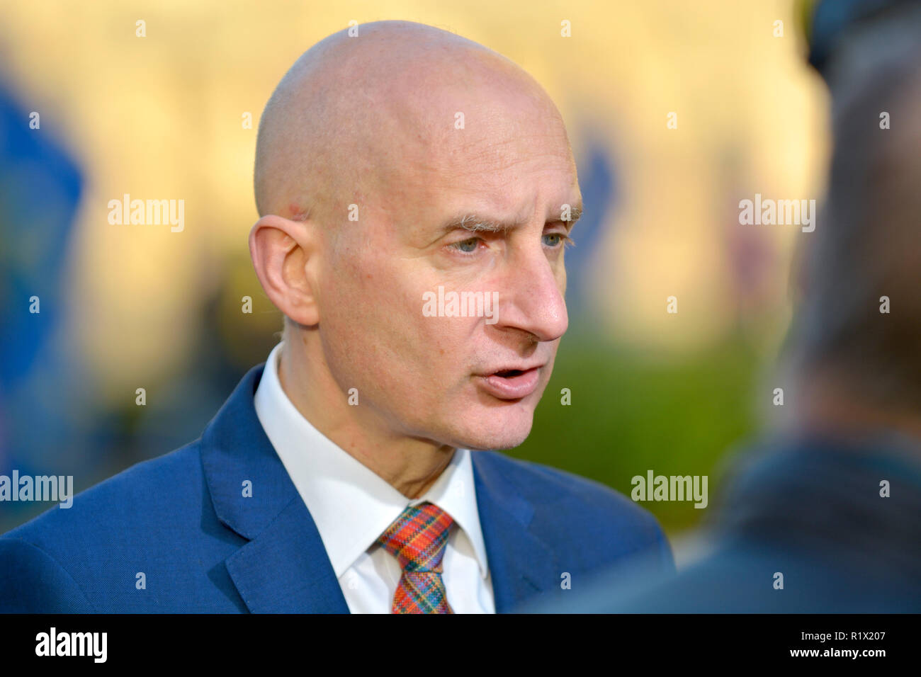 Andrew Adonis, Adonis (Baron) par les pairs du travail sur College Green, Westminster, Londres. Novembre 2018 Banque D'Images