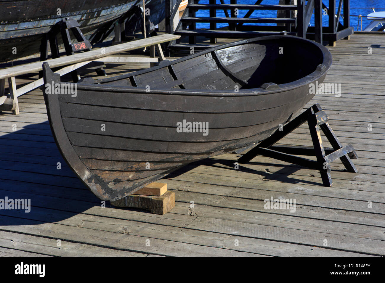 Une reconstitution d'un bateau à l'âge Viking Viking Ship Museum à Roskilde, Danemark Banque D'Images