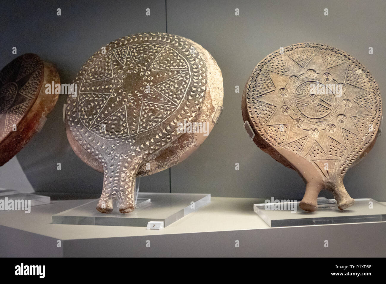 Poêle en céramique, la civilisation des Cyclades, 2800 - 2300 BC. Banque D'Images