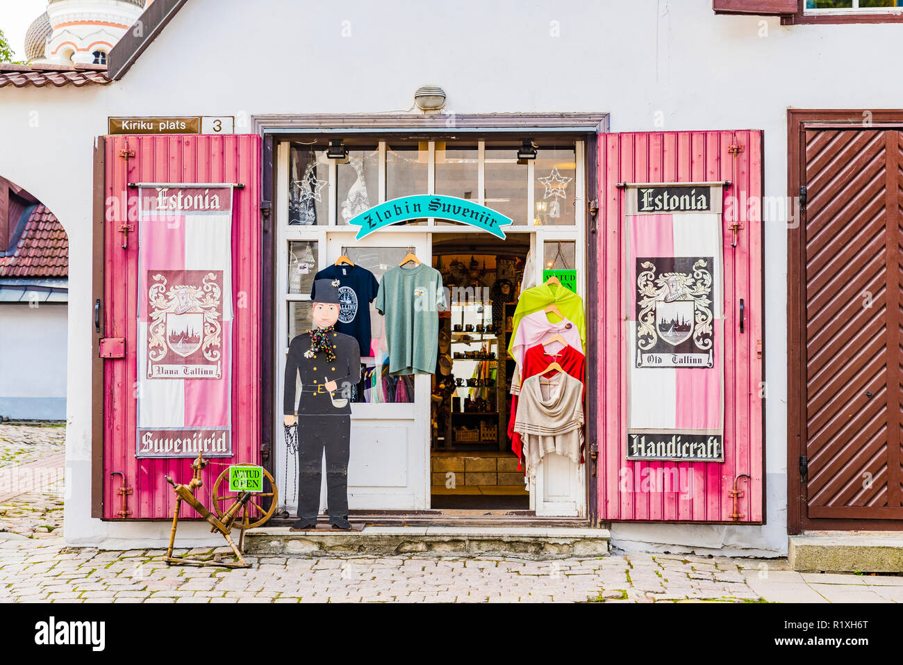 Boutique de souvenirs. Tallinn, Tartu, Estonie, de comté des États baltes, l'Europe. Banque D'Images